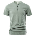 Men's slub cotton short sleeve t-shirt in a solid colour on a hanger