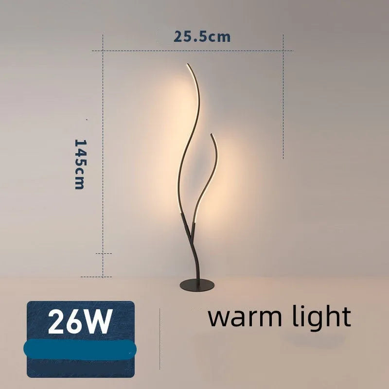 Fashion Twig Artistic Line Floor Lamp in black with silicone shade and aluminium frame