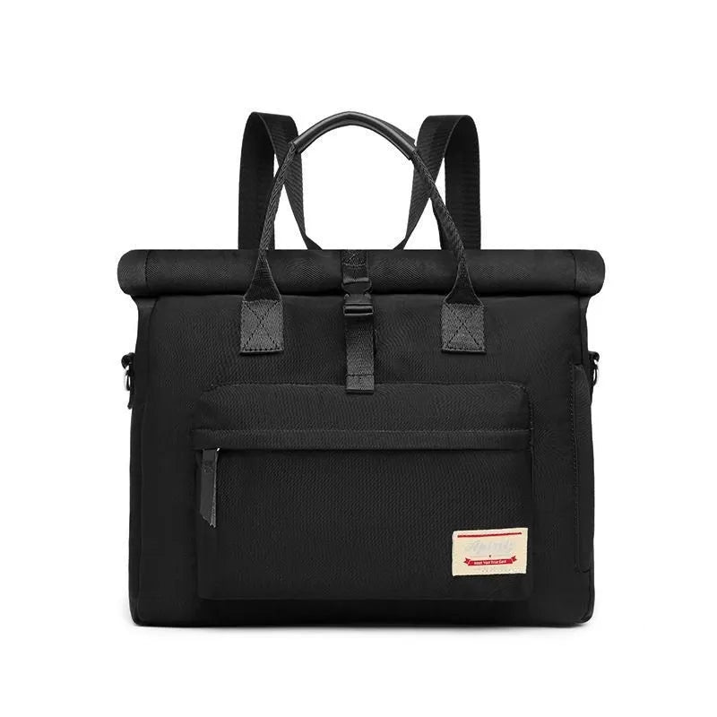 Shockproof inner liner laptop bag in waterproof nylon showing medium and large size options for 13.3-inch to 15.6-inch laptops