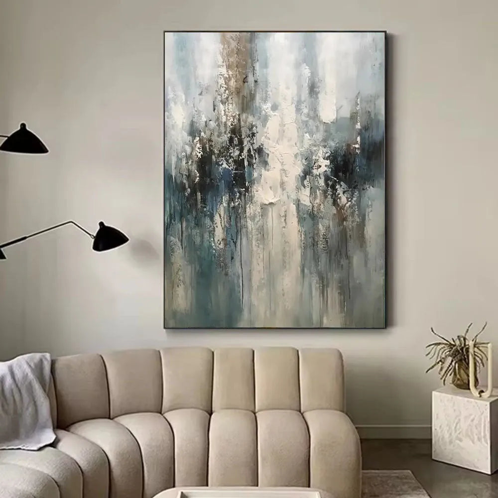Handmade oil painting canvas wall art modern abstract unstretched frameless decor