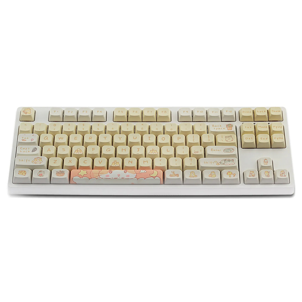 Mouse Grey and Yellow XDA profile plastic keycap set for 68% to 100% mechanical keyboards.
