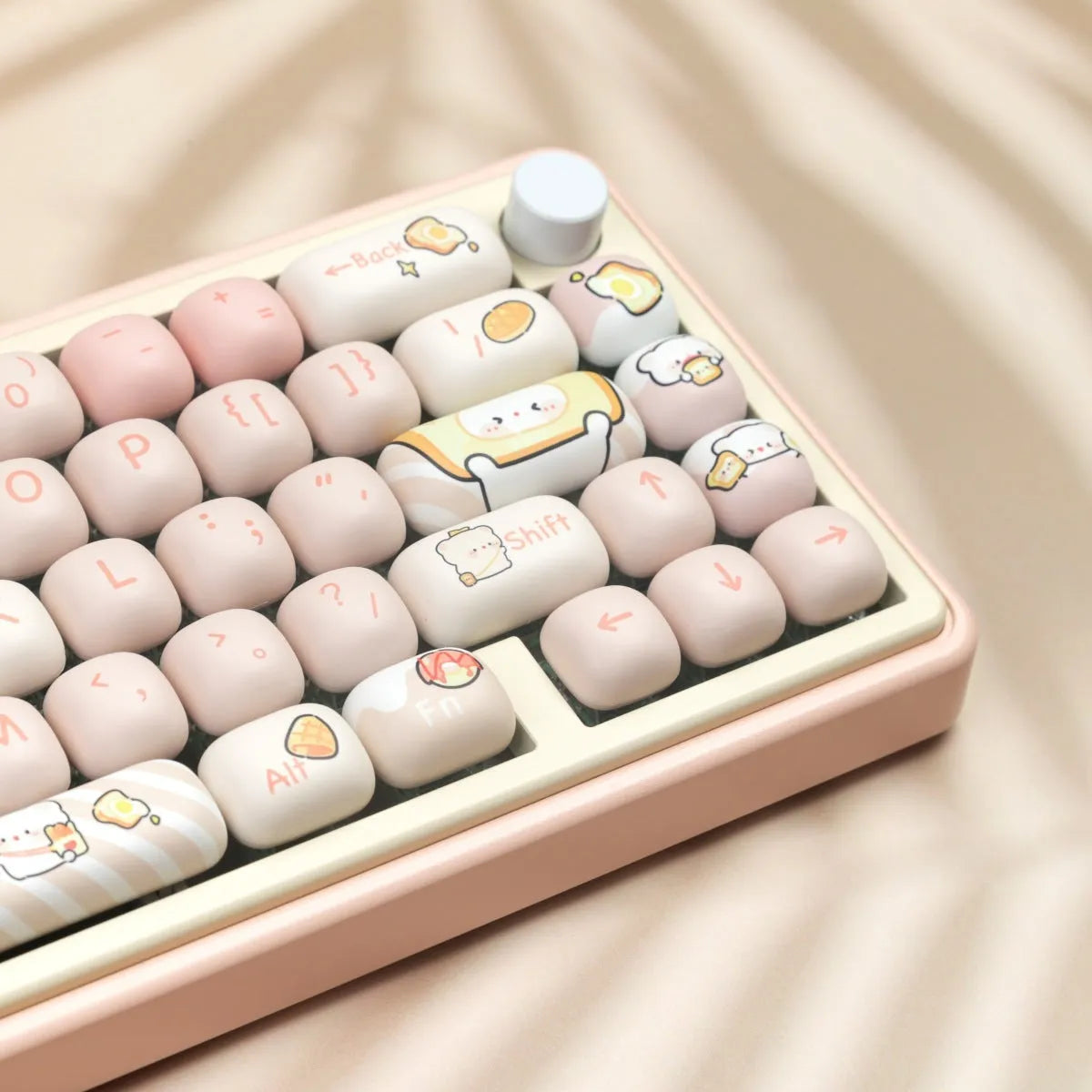MOG profile mechanical keyboard key caps with Steamed Bread designs in PBT plastic