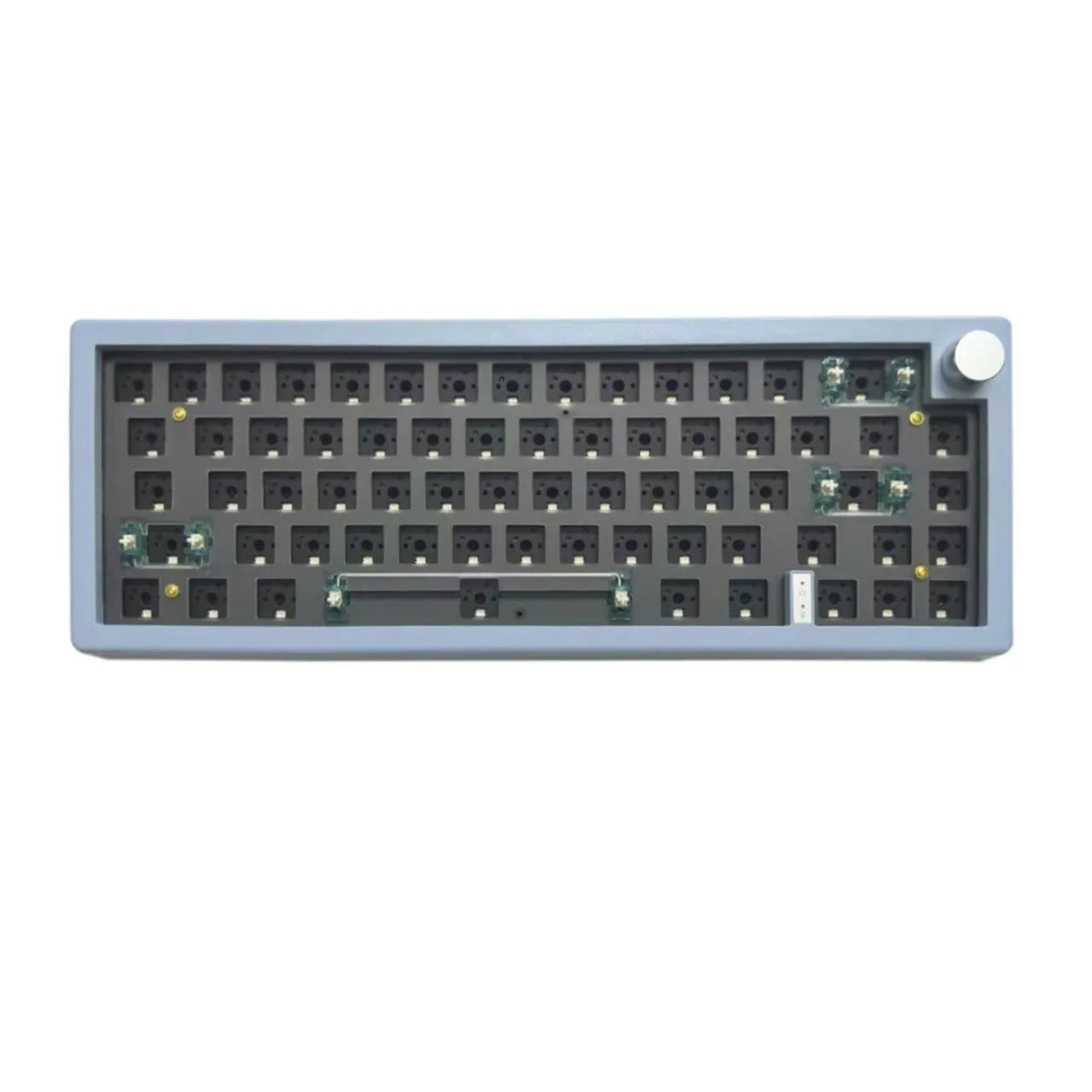DIY mechanical keyboard kit with RGB backlighting, knob control, and seven colour options