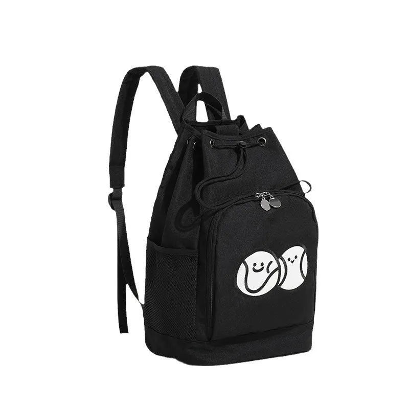 Large capacity waterproof canvas badminton bag for outdoor sports, black colour, free size design
