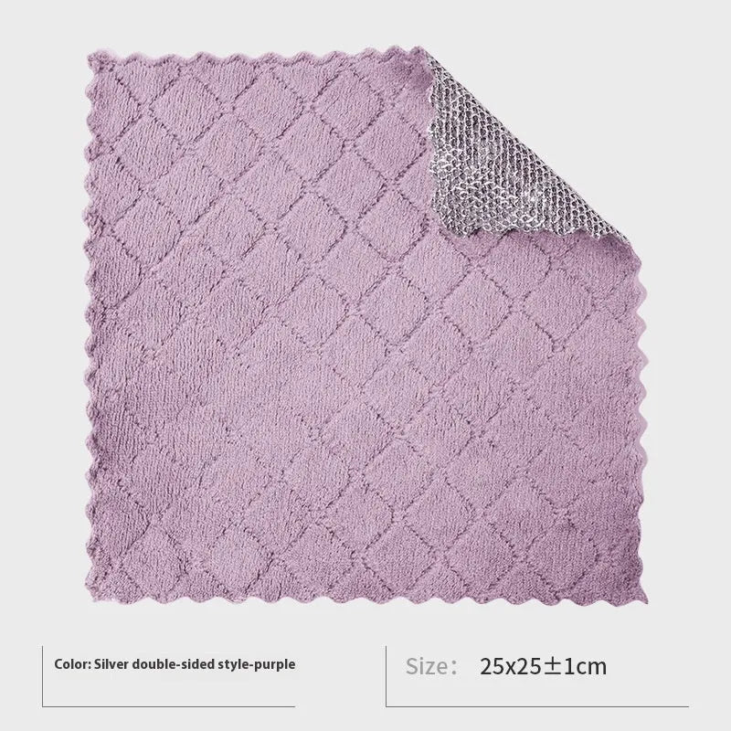 Silver wire microfibre kitchen cleaning cloth for pots and bowls in 20cm or 25cm sizes