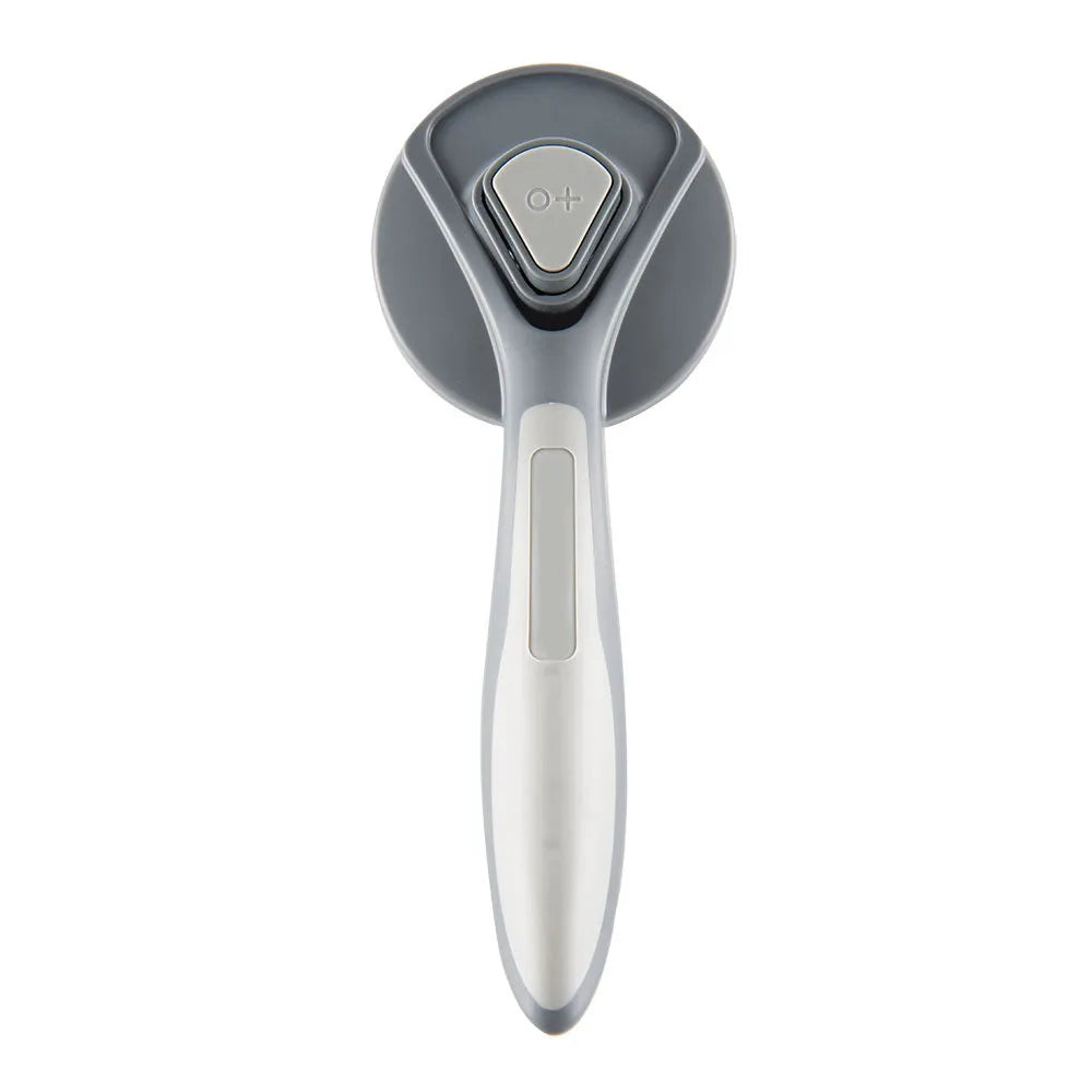 Black Rhino grey self-cleaning slicker brush for grooming cats and dogs with one-click button.