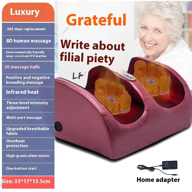 Electric foot massager machine with timer control in red, gold, black, or grey colour options