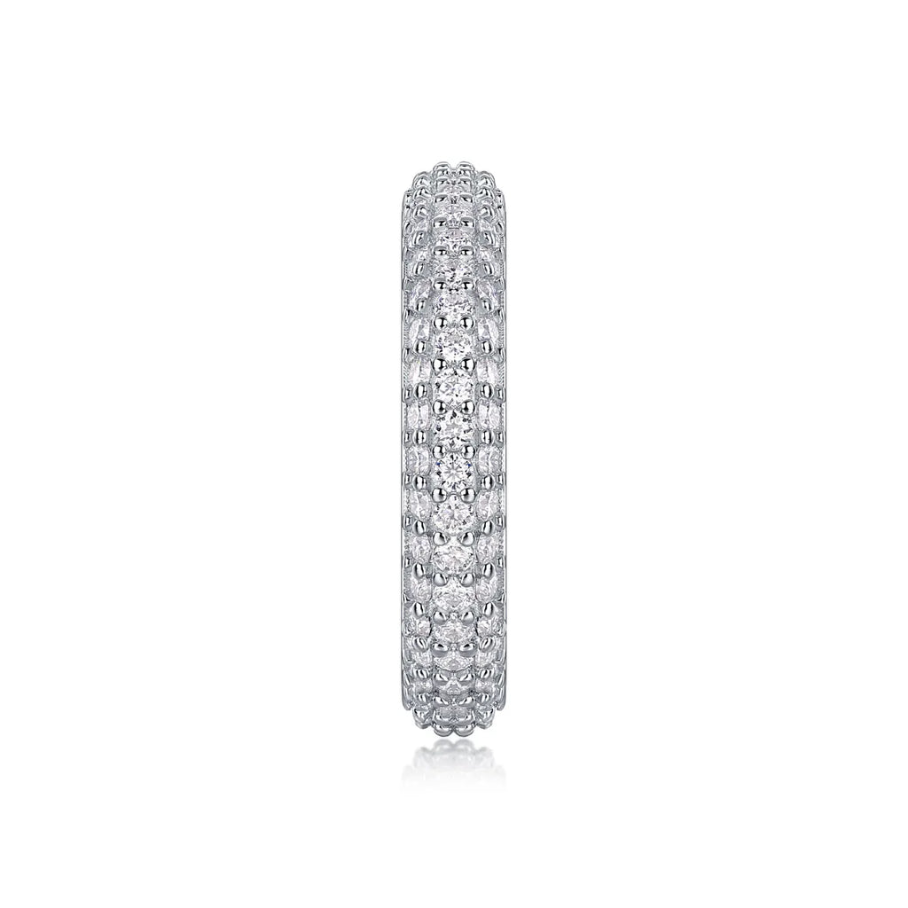 Twilight Beach Moissanite wedding ring set S925 silver platinum plated with GRA certificate in gift box
