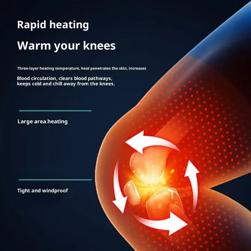White smart electric heating knee massager with LCD display for infrared heat therapy on legs
