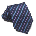 8cm wide polyester jacquard business tie with striped pattern in various colour options