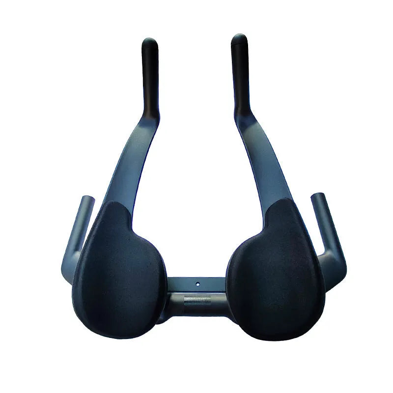 Black carbon fibre bicycle TT handlebars showing 10 and 15 degree angle options.