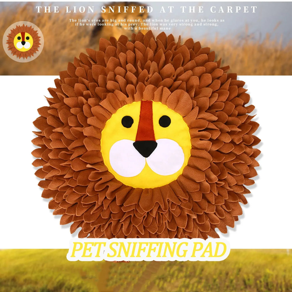 Brown pet sniffing pad with textured surface measuring 33cm by 25cm for dog and cat enrichment games