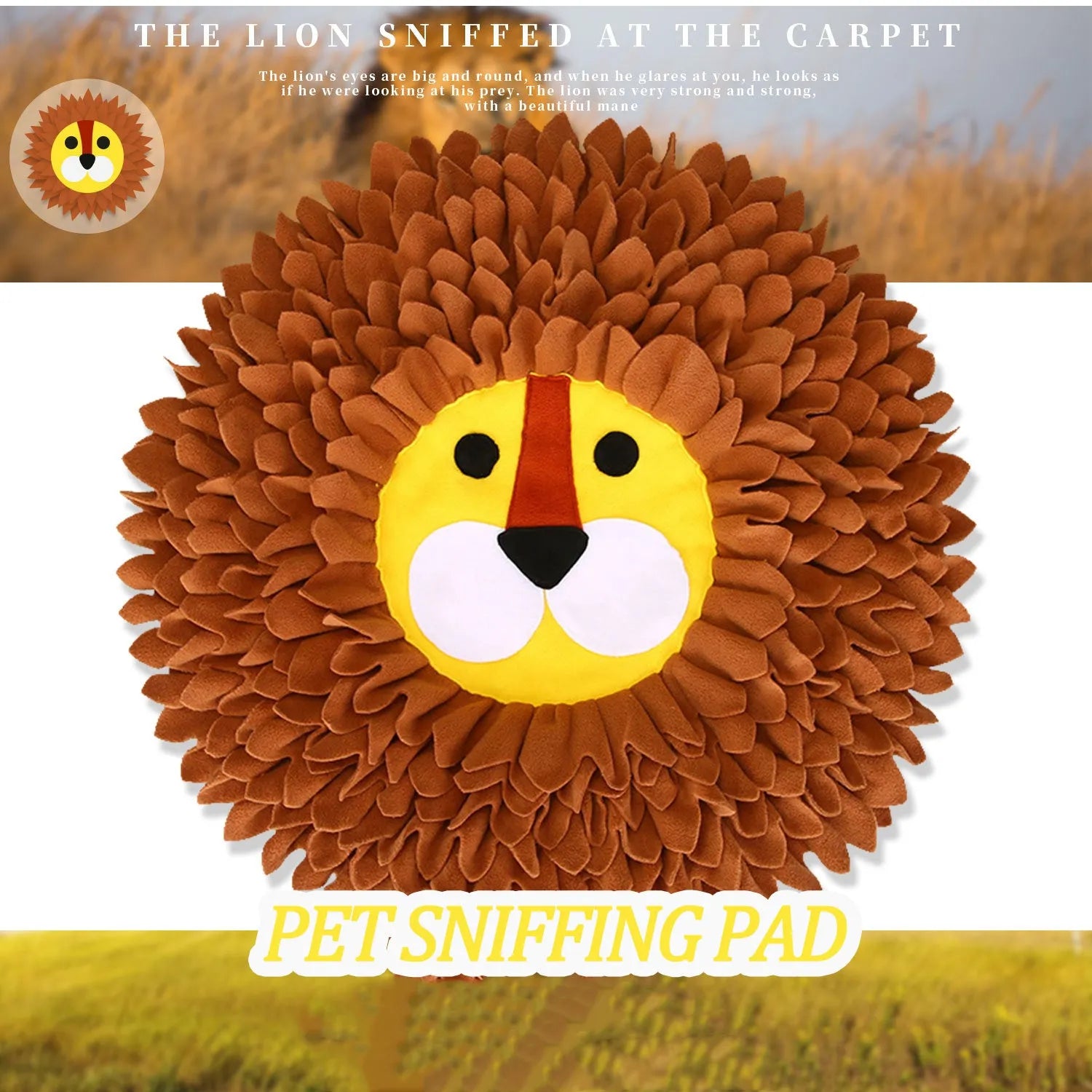 Brown pet sniffing pad with textured surface measuring 33cm by 25cm for dog and cat enrichment games