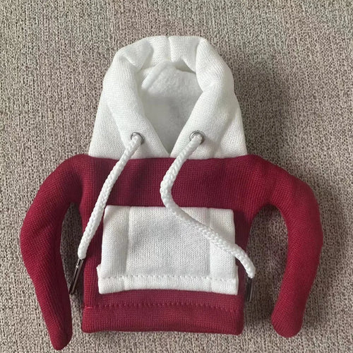 Red and white Christmas-themed polyester hood cover for a car gear shift lever.
