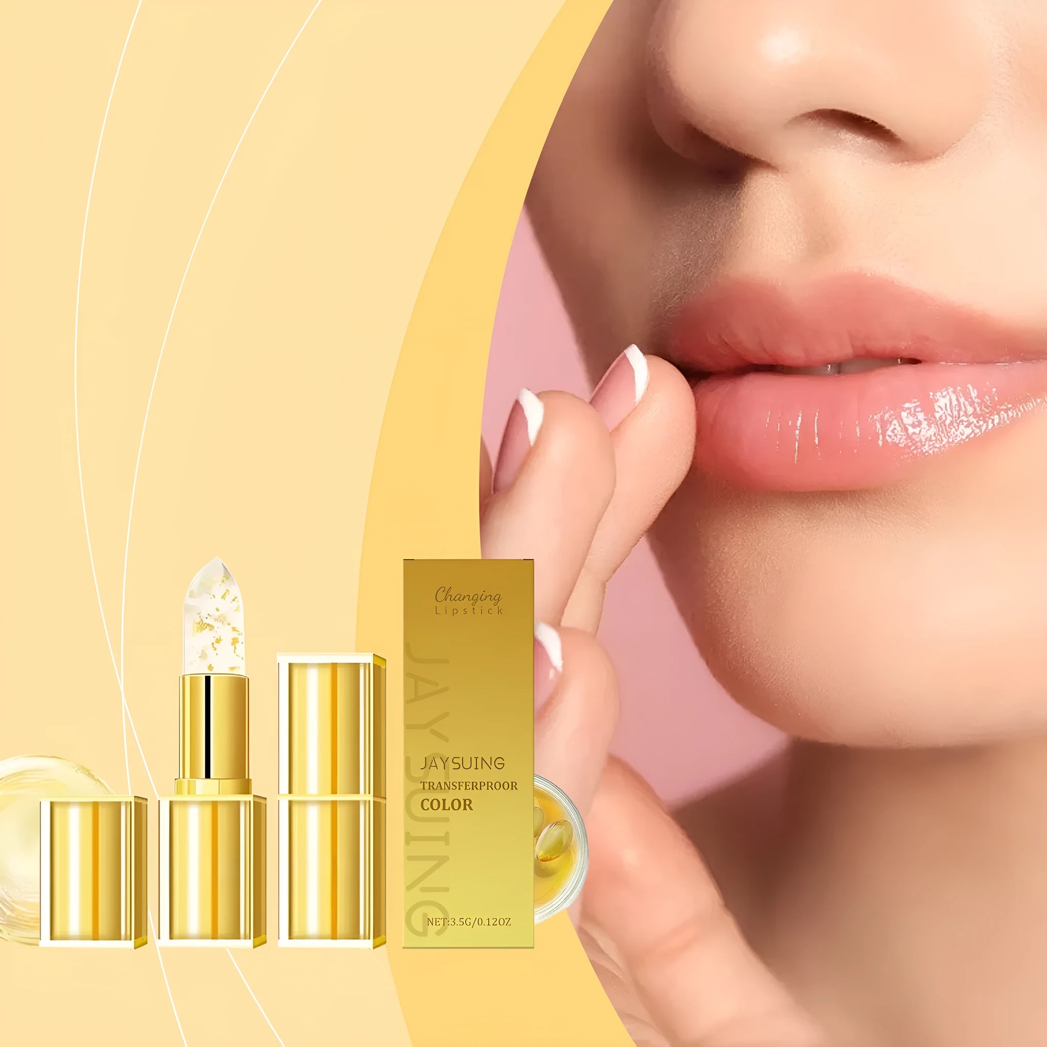 Gold foil nourishing lipstick with 3.5g formula for discoloration treatment and gentle lip care