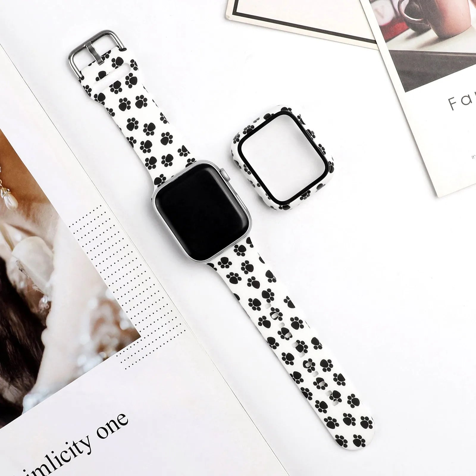 Printed silicone watch strap for Apple Watch in multiple colours and styles