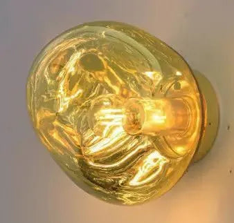 Creative retro corridor aisle ambience light in gold finish with warm glow, Alec shell construction