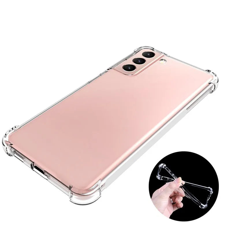 Thickened transparent TPU phone case with airbag corners for Samsung Galaxy models