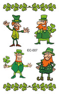St Patrick's Day shamrock tattoo sticker paper measuring 120 × 75mm for water transfer face application
