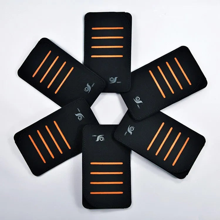 Car sun visor package showing four shading panels and vehicle-mounted storage bag in black or grey colour