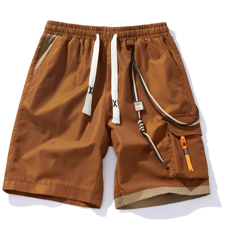 Men's plus size bamboo fibre shorts in loose fit with elastic high waist and cropped leg.