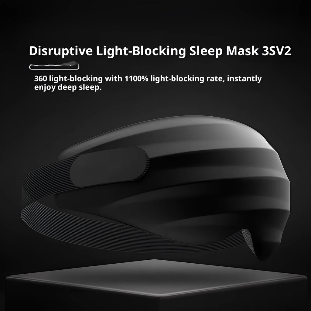 3D three-dimensional shading eye mask in black, made from nylon polyurethane, for sleep or eye fatigue relief