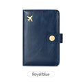 PU passport holder wallet with sewing line detail in multiple colour options showing document storage compartments