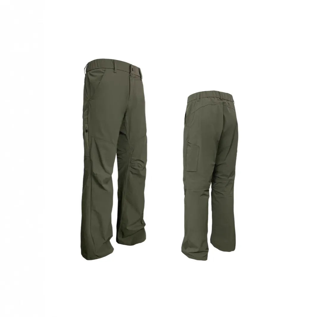 Men's casual trousers with 3D cutting design in straight-leg fit showing medium-elastic waistband