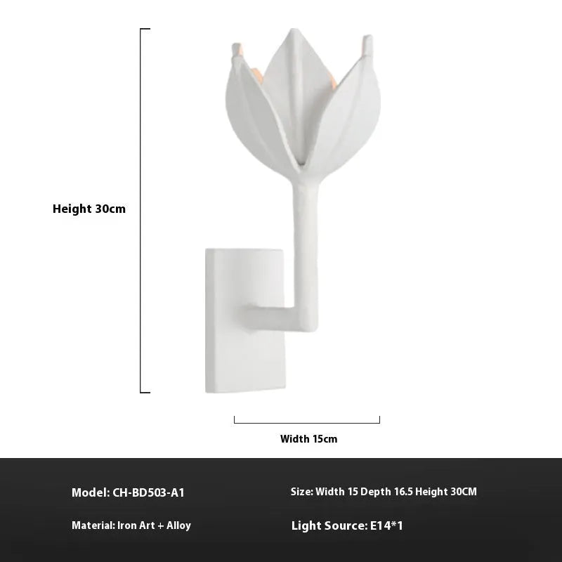 Modern soft-mounted staircase flower wall lamp American style warm light white finish
