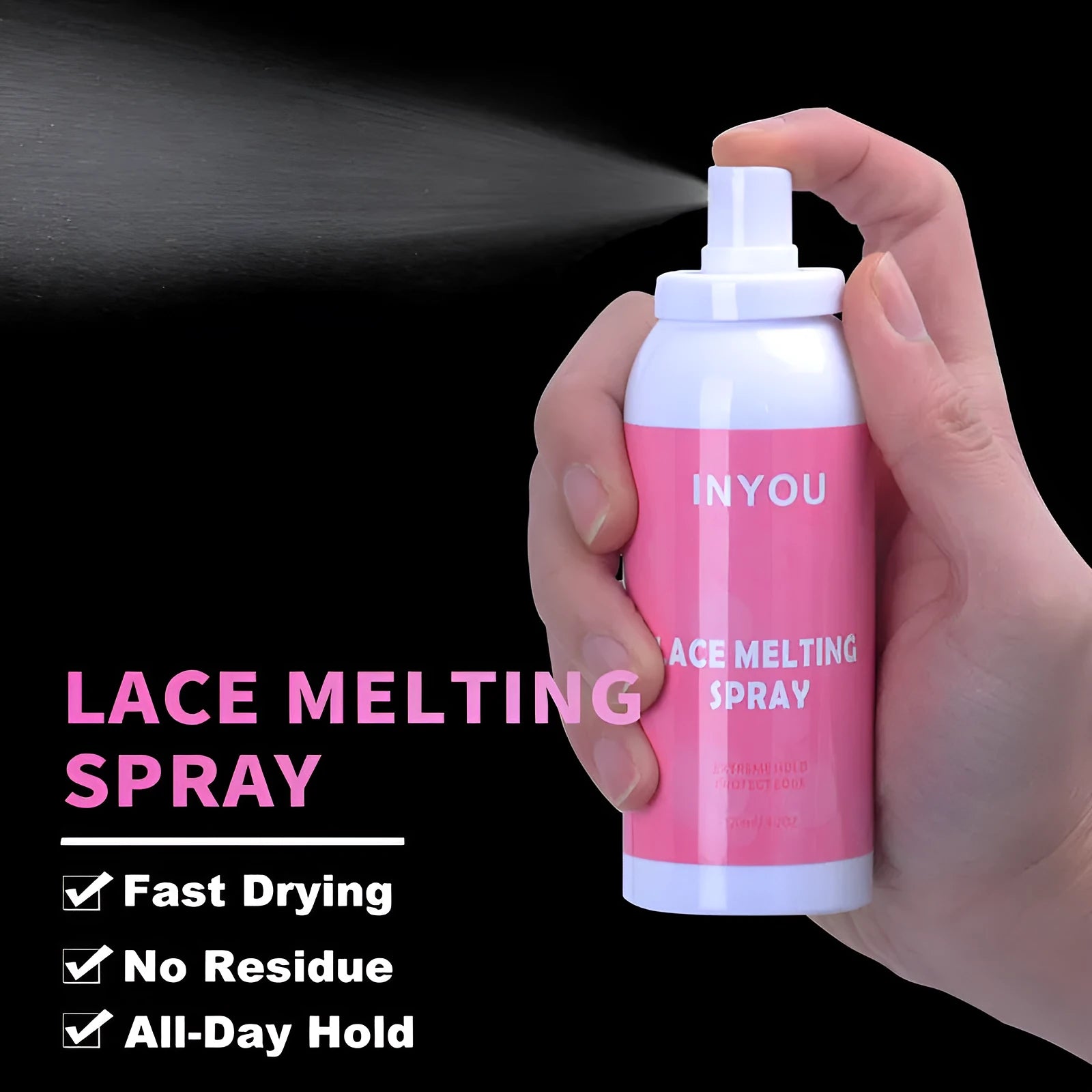 Fast-drying transparent lace wig spray glue 120ml aerosol adhesive for lace bonding