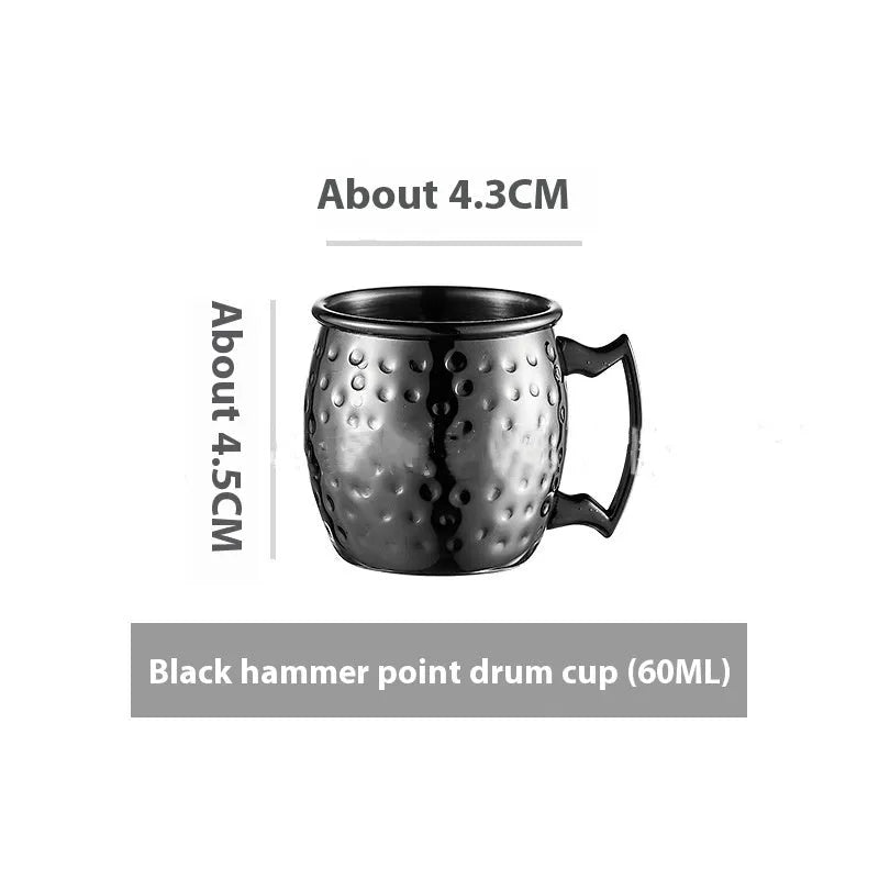 Stainless steel Moscow Mule cup with copper interior in silver, gold, rose gold or black colours