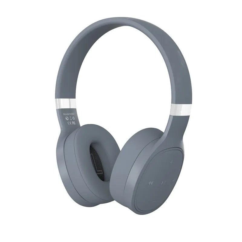 Folding wireless Bluetooth sports headset shown in black, white, grey, and blue colour variations