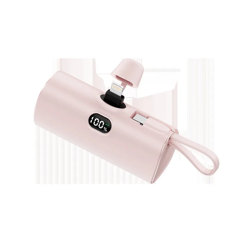 Capsule digital display wireless power bank with built-in plug in five colour options