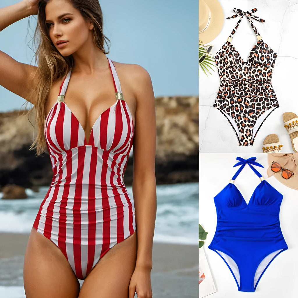 Women's one-piece swimsuit in a quick-drying polyester fabric with a spandex lining