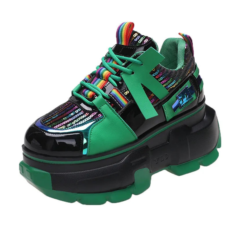 Daddy's Shoes women's lace up patent leather casual shoes with cross straps, black colourway, side view