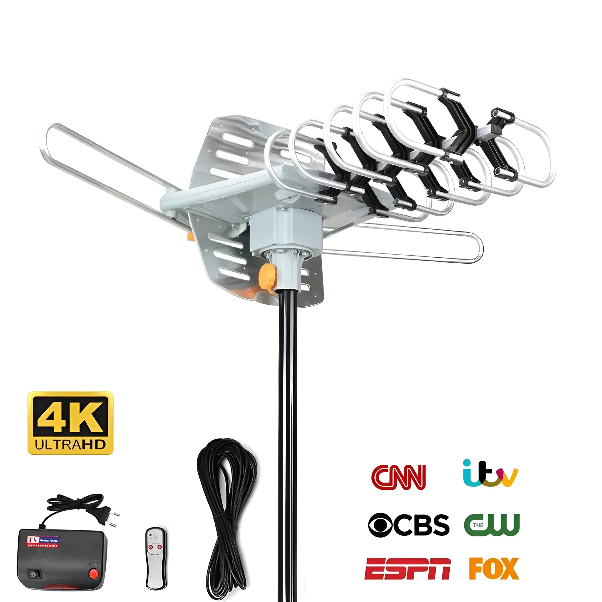 GR-1002 outdoor digital television antenna receiver with rotatable high-gain design
