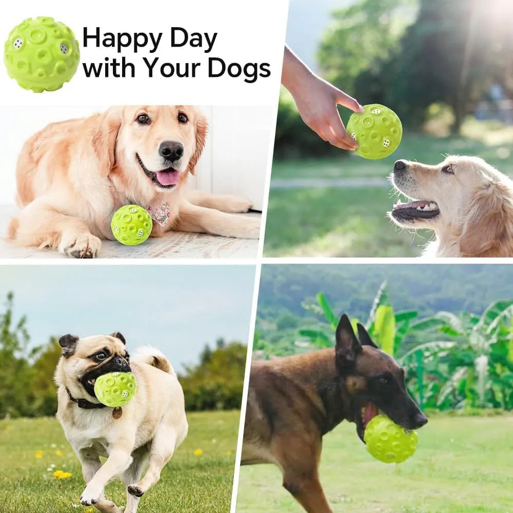 Durable dog chew ball with textured surface in multiple colours for aggressive chewers
