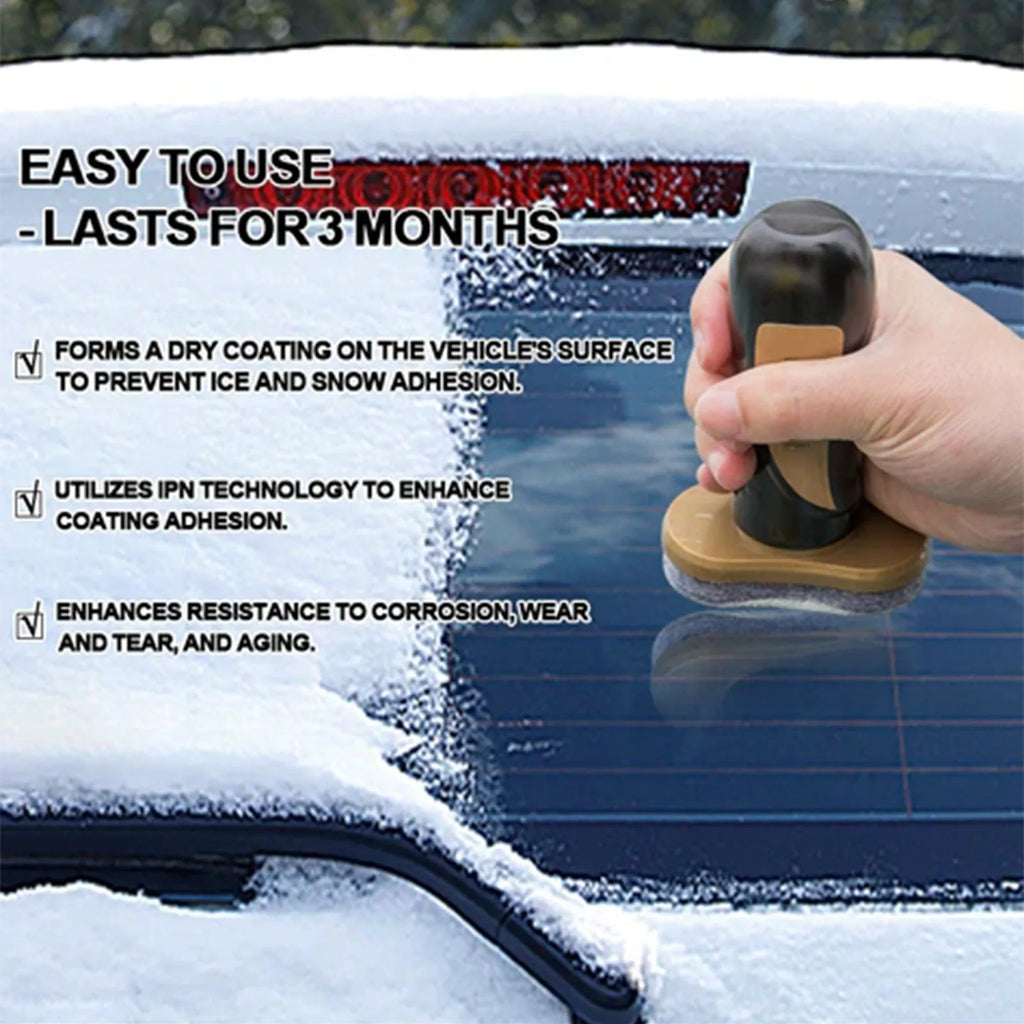 Hydrophobic nano coating car snow brush measuring 5cm by 9cm by 14cm