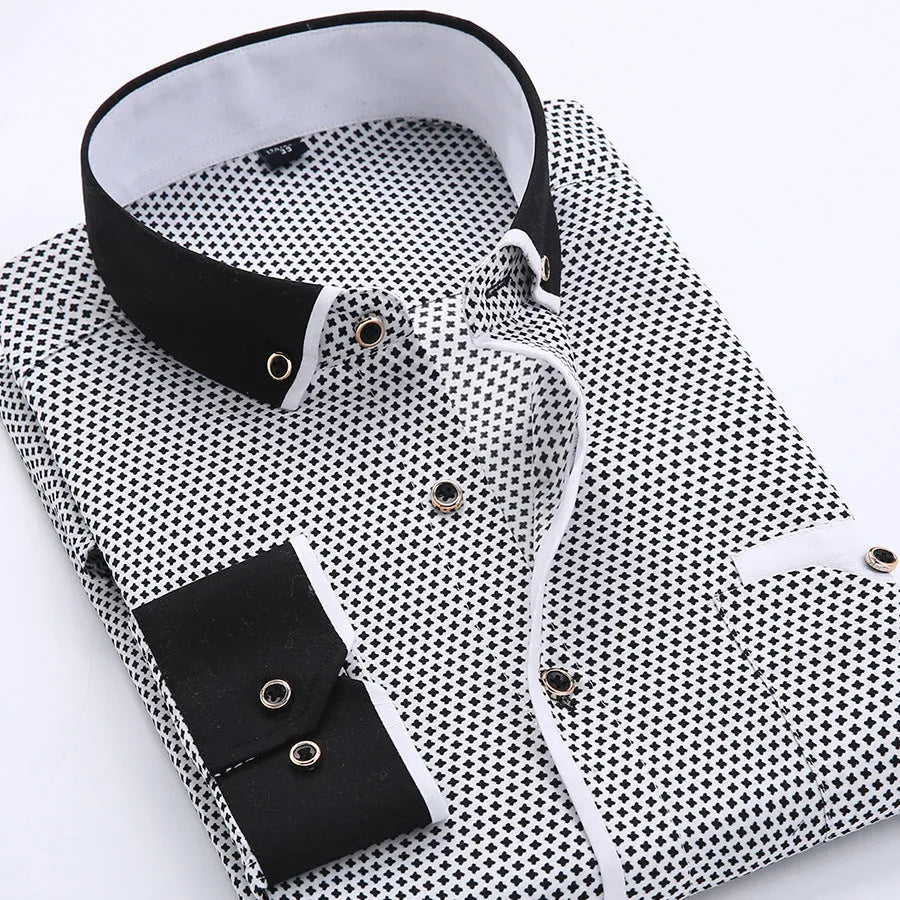 Men's slim fit cardigan top with dots pattern, long sleeves, in polyester fibre, size and colour options SH215-SH220