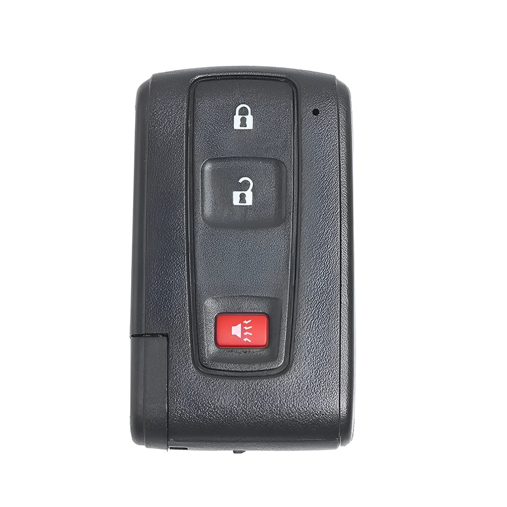 Black plastic car key shell remote control with copper key blade, 70x38x20mm