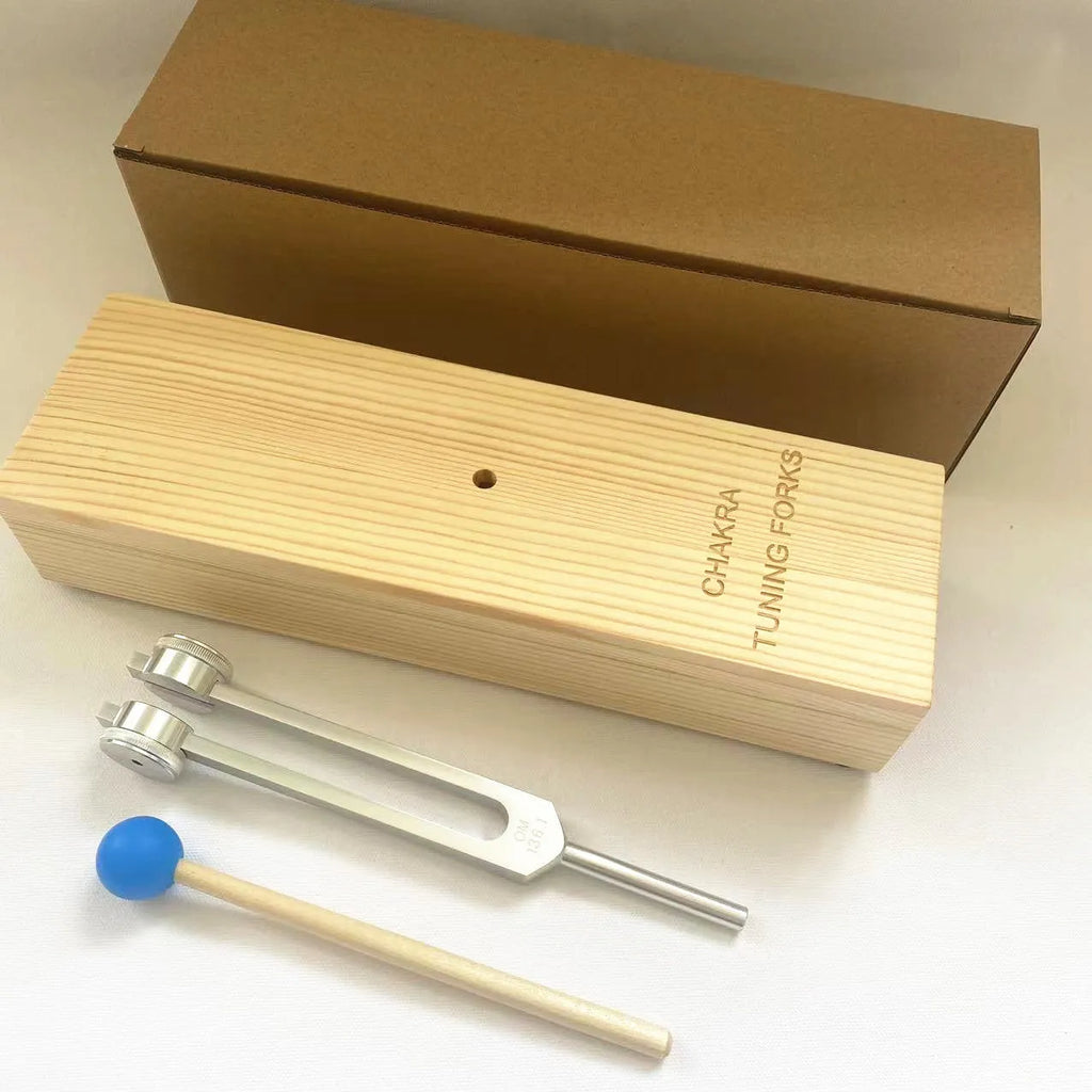 432Hz aluminium alloy tuning fork with speaker in kraft paper box packaging