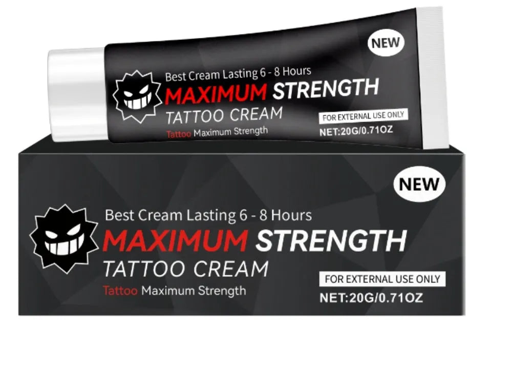 Tattoo Care Gel 20g tube with aloe vera and vitamin E for tattoo aftercare and moisturising