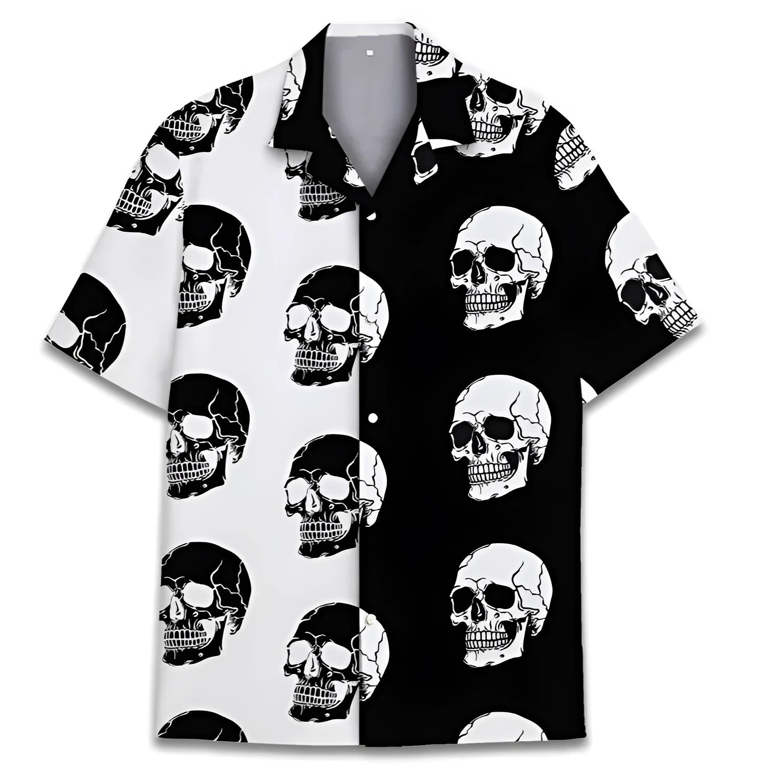 Men's Cuban collar Hawaiian summer shirt in digital print design with short sleeves