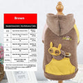 Brown cotton pet hoodie sweatshirt for a dog, sizes XS to 2XL