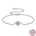 D-colour bright classic moissanite bracelet on silver band with certificate