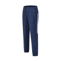 Men's black polyester running trousers with mid-waist design for exercise and gym workouts