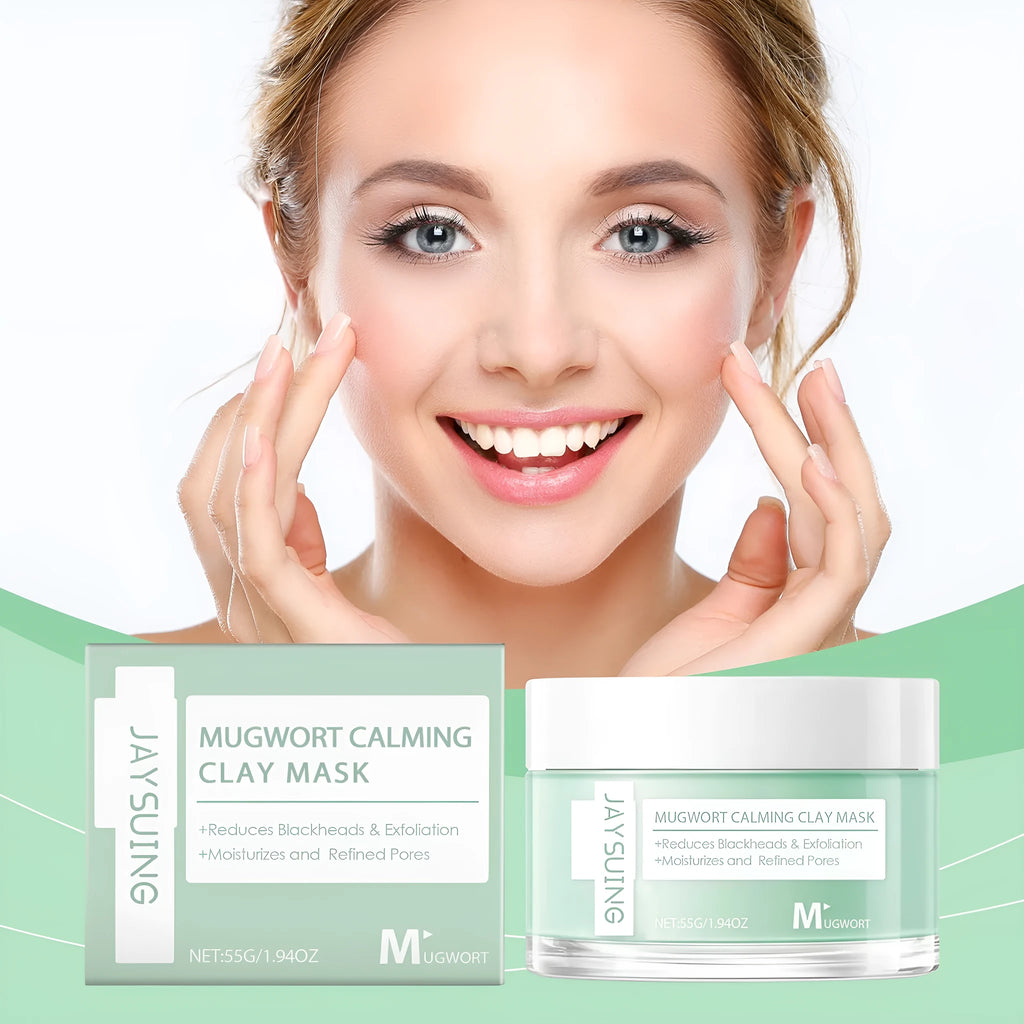 Pore cleaning mud mask in a white tube with green label, 55g, bentonite and moxa leaf extract