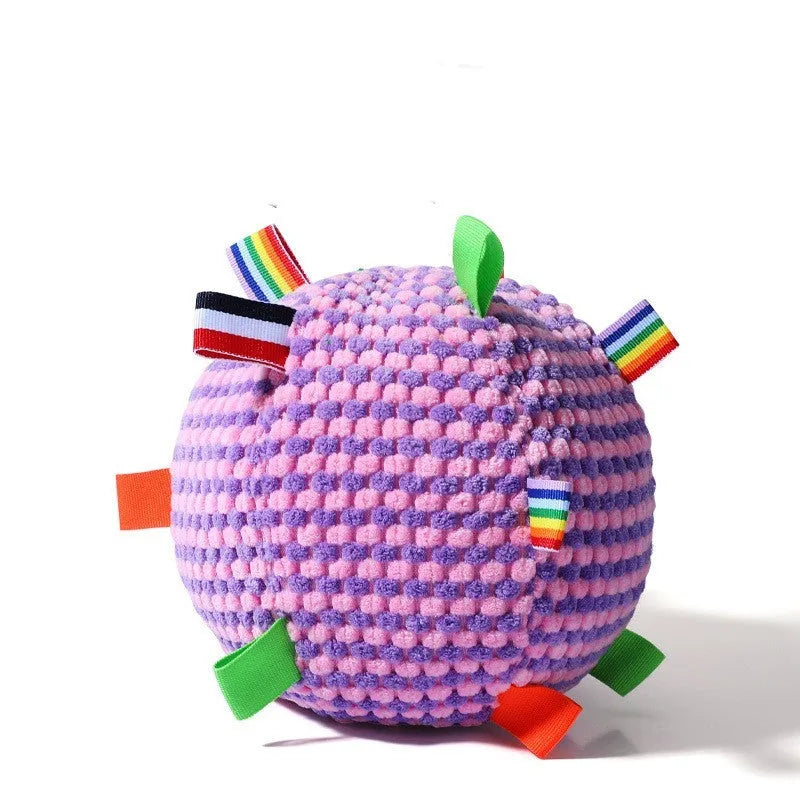 17cm diameter pineapple lattice dog rolling ball ring toy in blue, green, purple, or yellow