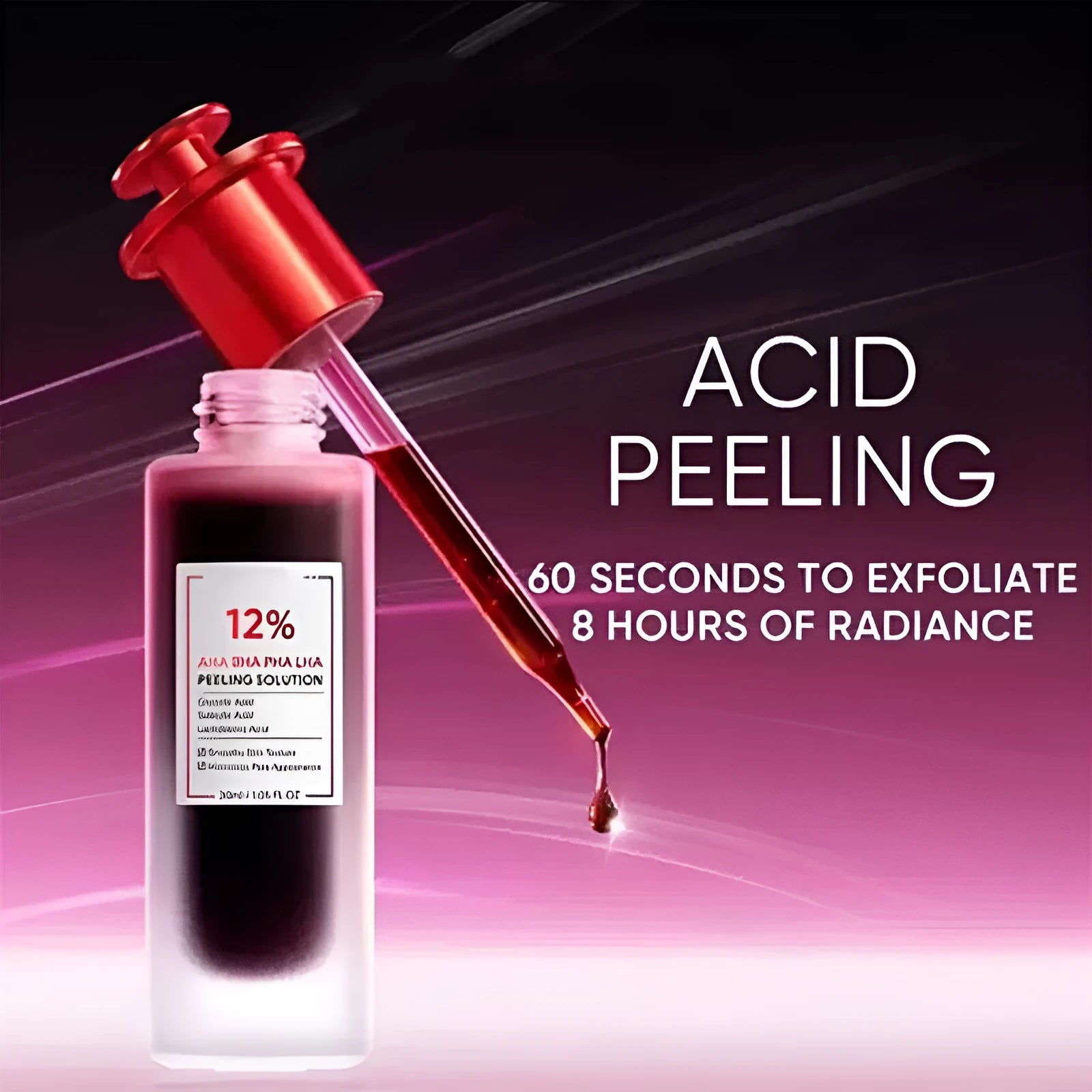 Facial essence bottle for exfoliating care and makeup tool cleansing in 30ml or 35ml size