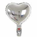Five sparkling peach heart shaped aluminium balloons in assorted colours for party decoration.